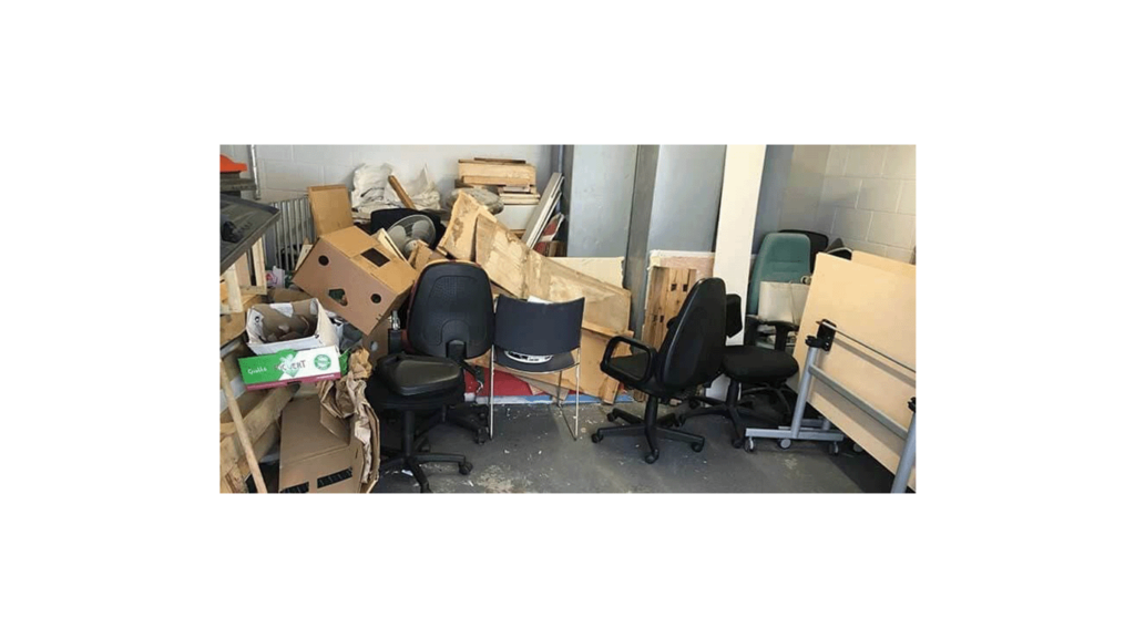 An office clearance loaded by the Cinco crew